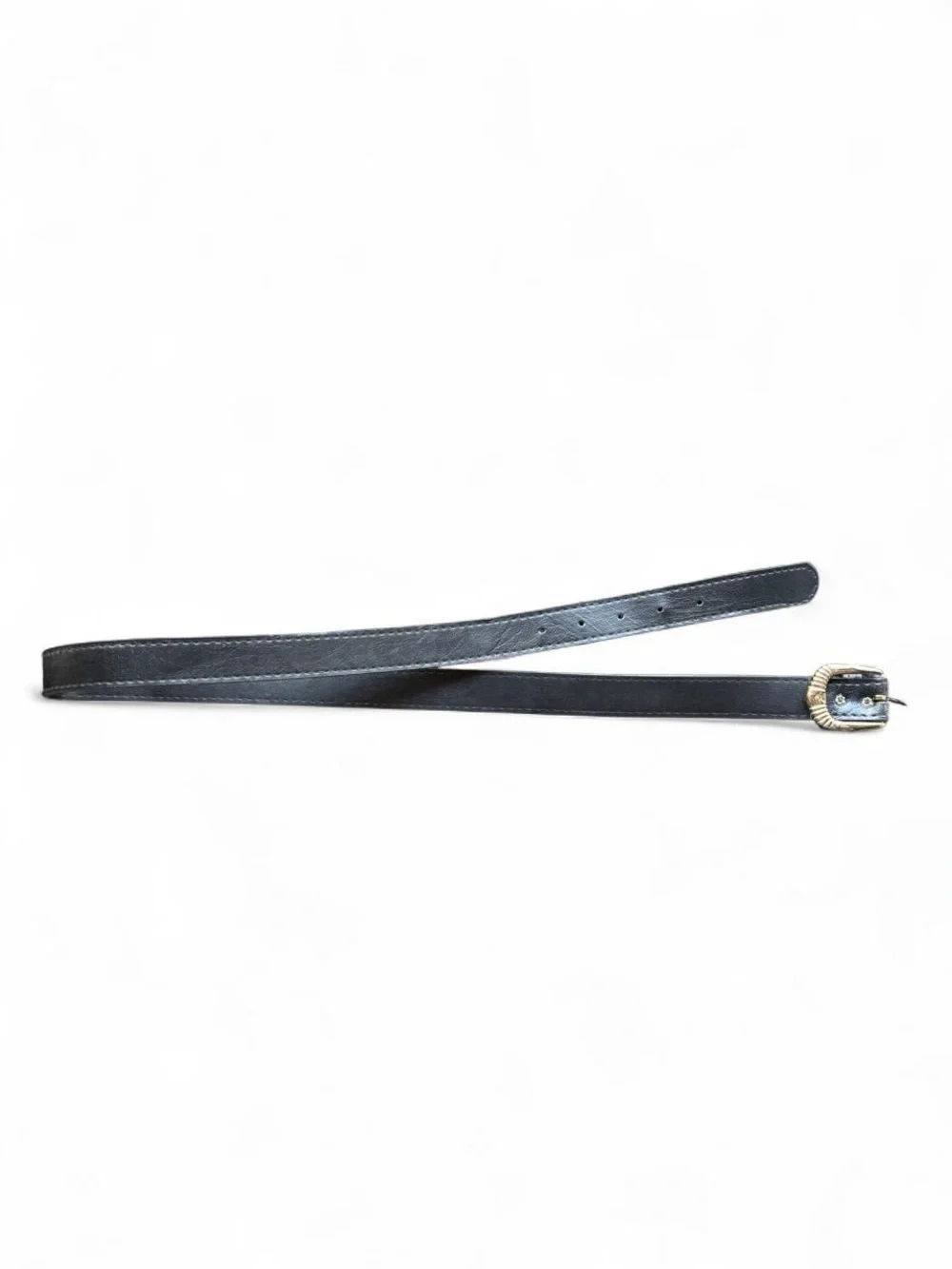 ✨Black leather belt with gold buckle✨